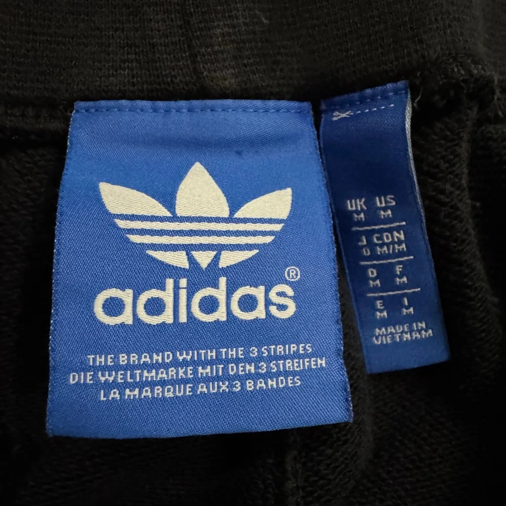 Adidas Originals Mens M Black Mixed Media Jogger Sweatpants Sporty Streetwear